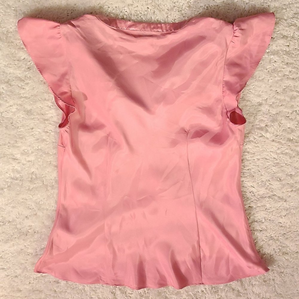 Pink Flutter-Sleeve Blouse - Picture 3 of 14
